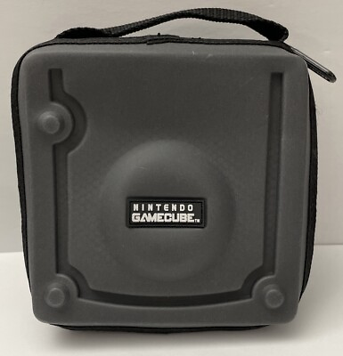 #ad Nintendo Gamecube Game Carrying Case Travel Case Black Grey
