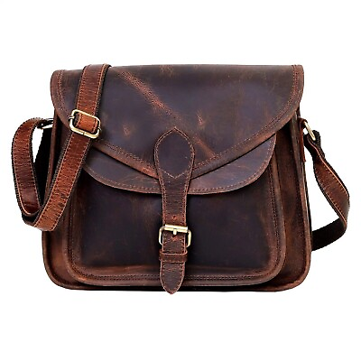 Myra Brown Leather Crossbody Bag Sling Clutch Women#x27;s Small Purse Handbag $43.00