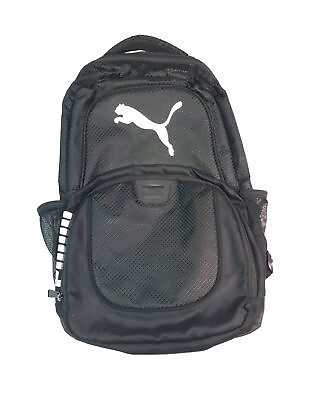 #ad Black PUMA Mens Backpack Multiple Compartments Adjustable Straps