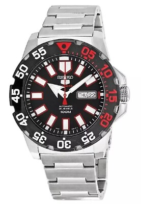 #ad Brand New Seiko SRP487K1 5 Sports Automatic Black Dial SRP487 Wristwatch For Men