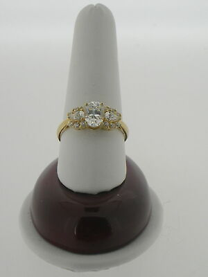 #ad NEW Ladies 14K Yellow Gold 1.75 Ct Cubic Zirconia Ring