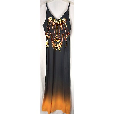 #ad Graphic Print Dress Casual Spaghetti Strap Maxi Dress Women#x27;s XL
