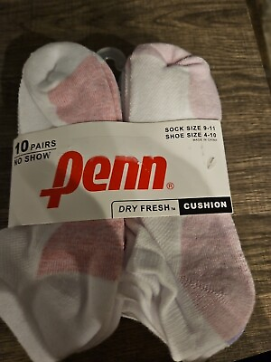 #ad Penn Womens No Shoe Socks Shoe Size 4 10 10 Pair Brand New