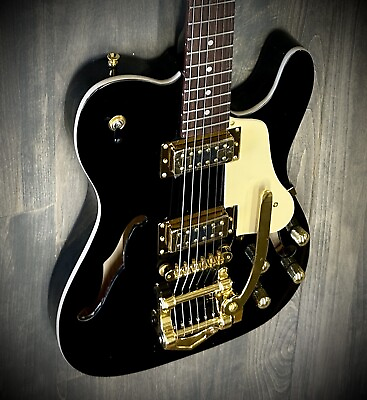 #ad Rafferty TL Semi Hollow Electric Guitar W Gold Hardware amp; Bigsby Style Tremolo