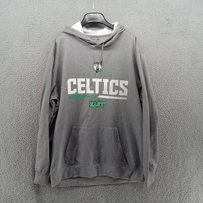 #ad Boston Celtics Sweatshirt Mens XL Gray Performance Fleece Hoodie NBA Sweater