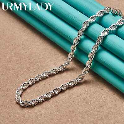 #ad URMYLADY 925 Sterling Silver 16 24 Inch Snake Chain Necklace Fashion Jewelry