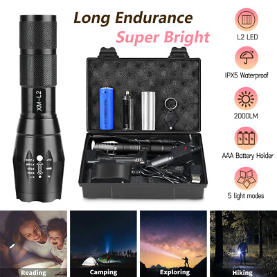 #ad 50000lm Genuine Lumitact LED Flashlight Military Grade Zoomable TorchWork Light