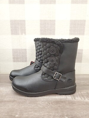 #ad Totes Women#x27;s Circle Snow Boots Insulated Waterproof Black Size 10 New ✅
