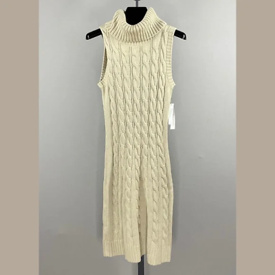 #ad NEW Adrienne Vittadini Light Brown Knit Dress Womens Small casual