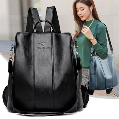 #ad Anti theft Leather Women Shoulder Bag Ladies Travel Backpack School Bags Girls
