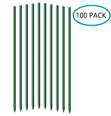#ad EcoStake 100PACK Fiberglass Garden Stake 5 16#x27;#x27;Dia Plant Support Pole Fence Post
