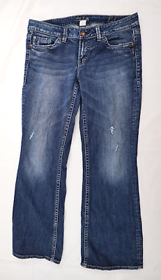 #ad Silver Jeans Lola Women#x27;s W33 L33 33 33 Denim Blue Jeans