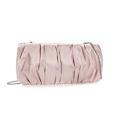 #ad Classy Evening Bags Pleated Satin Clutch Formal Dressy Purses Blush Pink