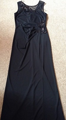 #ad New 🌹Lipsy🌹Size 10 Black 3 D Flower Sequin Mesh Maxi Dress Prom Cocktail