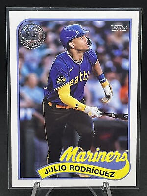 #ad 2023 24 Topps Series 1 #89B 66 Julio Rodriguez 1989 Topps Seattle Mariners