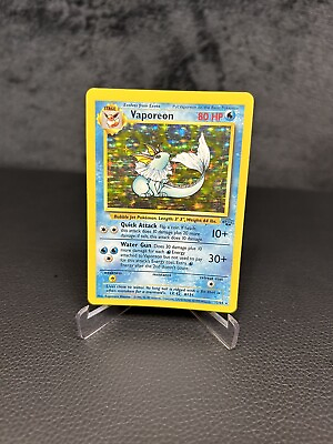 #ad Pokémon Vaporeon Holo 12 64 Jungle Set Edition Rare WOTC 151 Original 🌊 1999