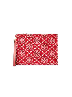 #ad Tory Burch NWT Terry Monogrammed Colorful Print Make Up Case Bag Retail $145