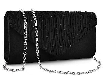 #ad Clutch Purses for Women Formal Evening Clutch Bags Shoulder Envelope Black