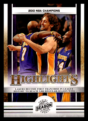 #ad 2009 Panini Season Update Gasol Kobe Bryant Odom #7 Los Angeles Lakers