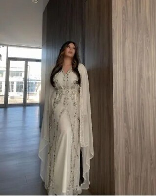 #ad Royal Moroccan Kaftan Abaya Very Fancy Long Gown Party Wear Takshita Var Dresses