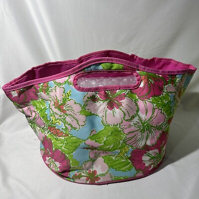 #ad LILY PULITZER Floral INSULATED TOTE BUCKET BEACH BAG COOLER No BOTTLe Opener