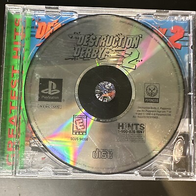 #ad Destruction Derby 2 Sony PlayStation PS1 Tested Working Game and Case Back