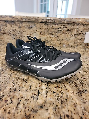 #ad Saucony Spitfire Mens Sprint Black Track Racing Spikes Cleats Running Shoes 12
