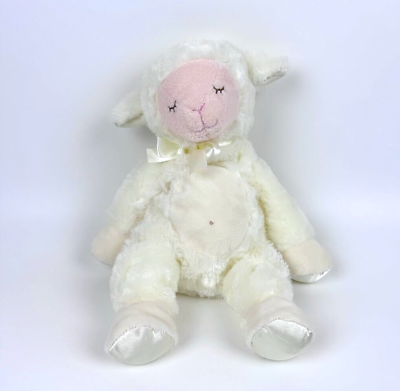 #ad Douglas Baby Lamb Lovey Plush Plumpy Stuffed Animal 13quot; Ivory 2016 #2685 Satin