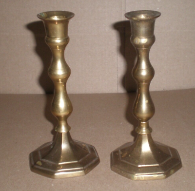 #ad Vintage 2 Brass Candle Stick Holders 5 3 4 Inch Tall.