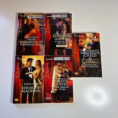 #ad Harlequin Desire Lot of 5 Romance Books Paperback Mills and Boon Romance Sexy