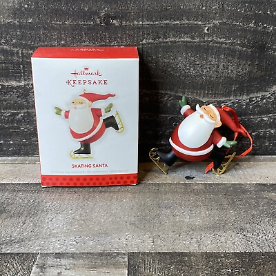 #ad Hallmark Ornament Skating Santa Limited Edition New Old Stock 2013