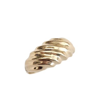 #ad Vintage 14k yellow gold Croissant Ring Domed Estate