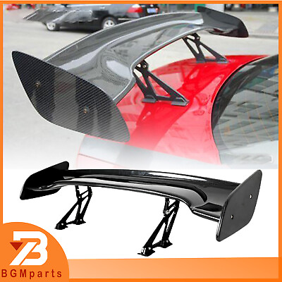 #ad Universal Rear Trunk Spoiler Adjustable Racing Tail Wing Carbon Fiber GT Style