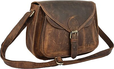 #ad Vintage Buffalo Leather Women Hippe Purse Crossbody Shoulder Travel Satchel Bag3