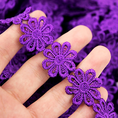 #ad Purple Lace Trim Daisy Flower Ribbon Flower Ribbon Trim 15 YardGarments Bridals