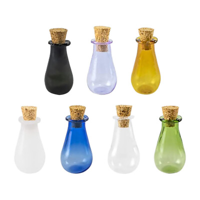#ad 2pcs mini glass bottles jars Tiny Glass Containers Glass Wishing Bottle Small