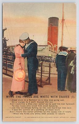 #ad When The Fields Are White With Daisies Poem Sailor Says Goodbye To His Love Vtg