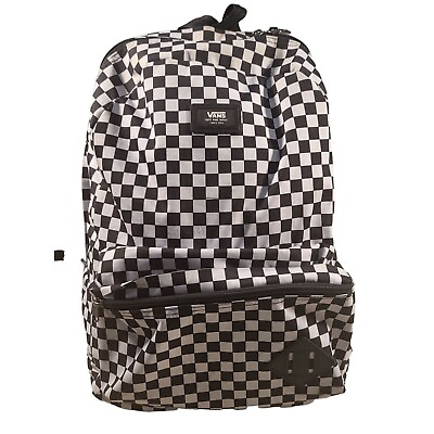 #ad Vans Backpack Checkerboard Old Skool III Black White Geometric Skater