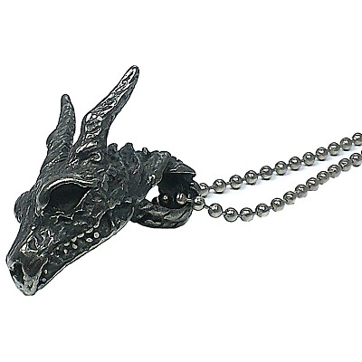#ad Medieval Fantasy Dragon Necklace Silver Stainless Steel Dragonslayer Pendant