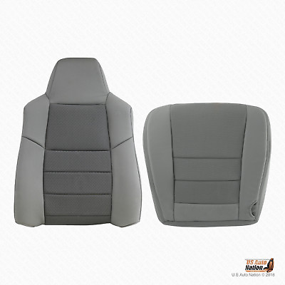 #ad 2003 2004 2005 Ford F250 F350 XLT Driver Bottom and Top Fabric Seat Covers Gray