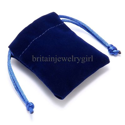 #ad Wholesale 10pcs Lot 2quot;x2.75quot; Small Blue Velvet Pouch Jewelry Wedding Gift Bags