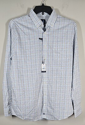 #ad Johnnie O Mens Butler Tattersall Check Sport Shirt L Multicolor Amber Plaid NWT