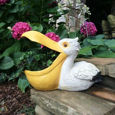 #ad #ad Large Mouth Pelican Planter Shell Holder Nautical Beach Yard Patio Deck Outdoor