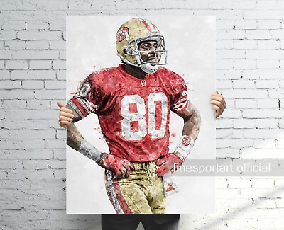 #ad Jerry Rice San Francisco 49ers Poster Canvas Football print Sport wall art