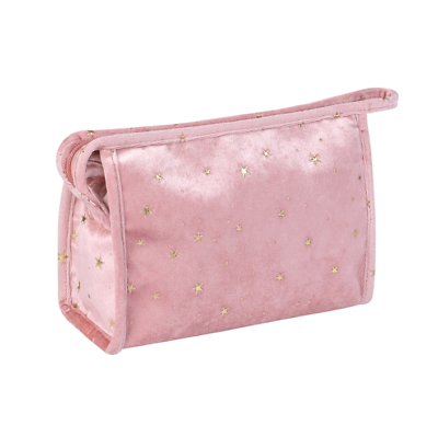 #ad Velour pink star makeup bag case cosmetic travel purse for women girl gift