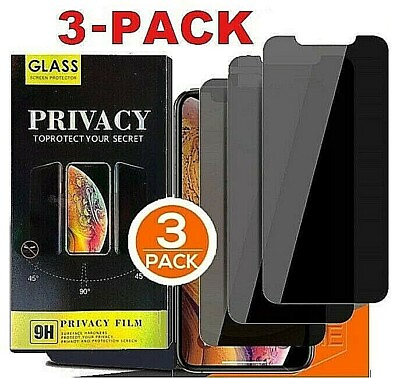 #ad 3PK iPhone 15 14 13 12 11 Pro Max XR Privacy Anti Spy GLASS Screen Protector