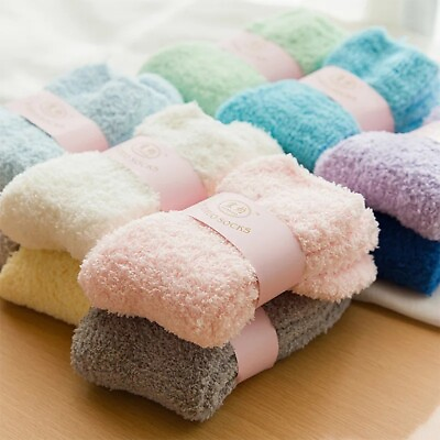 #ad 3Pairs Women Ladies Soft Fluffy Bed Socks Winter Warm Lounge Slipper Fleece Sock