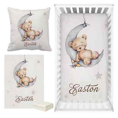 #ad Sleeping Bear Crib Bedding Set on Moon Bedding Set Baby Shower Gift Bedding Set