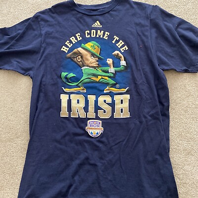 #ad Adidas Notre Dame Here Come The Irish T Shirt Size Med2013 National Championship