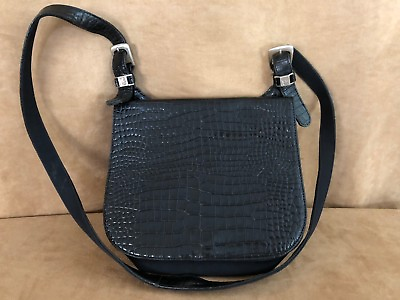 Kenneth Cole bag shoulder purse black embossed leather envelope flap tote $34.50